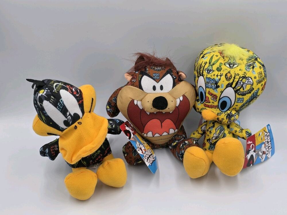Looney Tunes Plush Set - Tweety, Taz, Daffy - 7" NWT